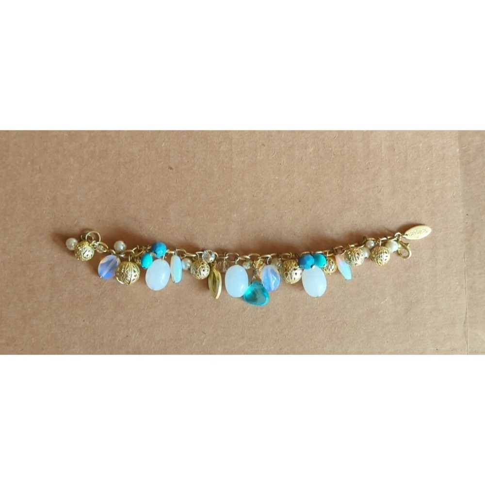 Gold tone GEORGE Fashion Charm Beaded Bracelet